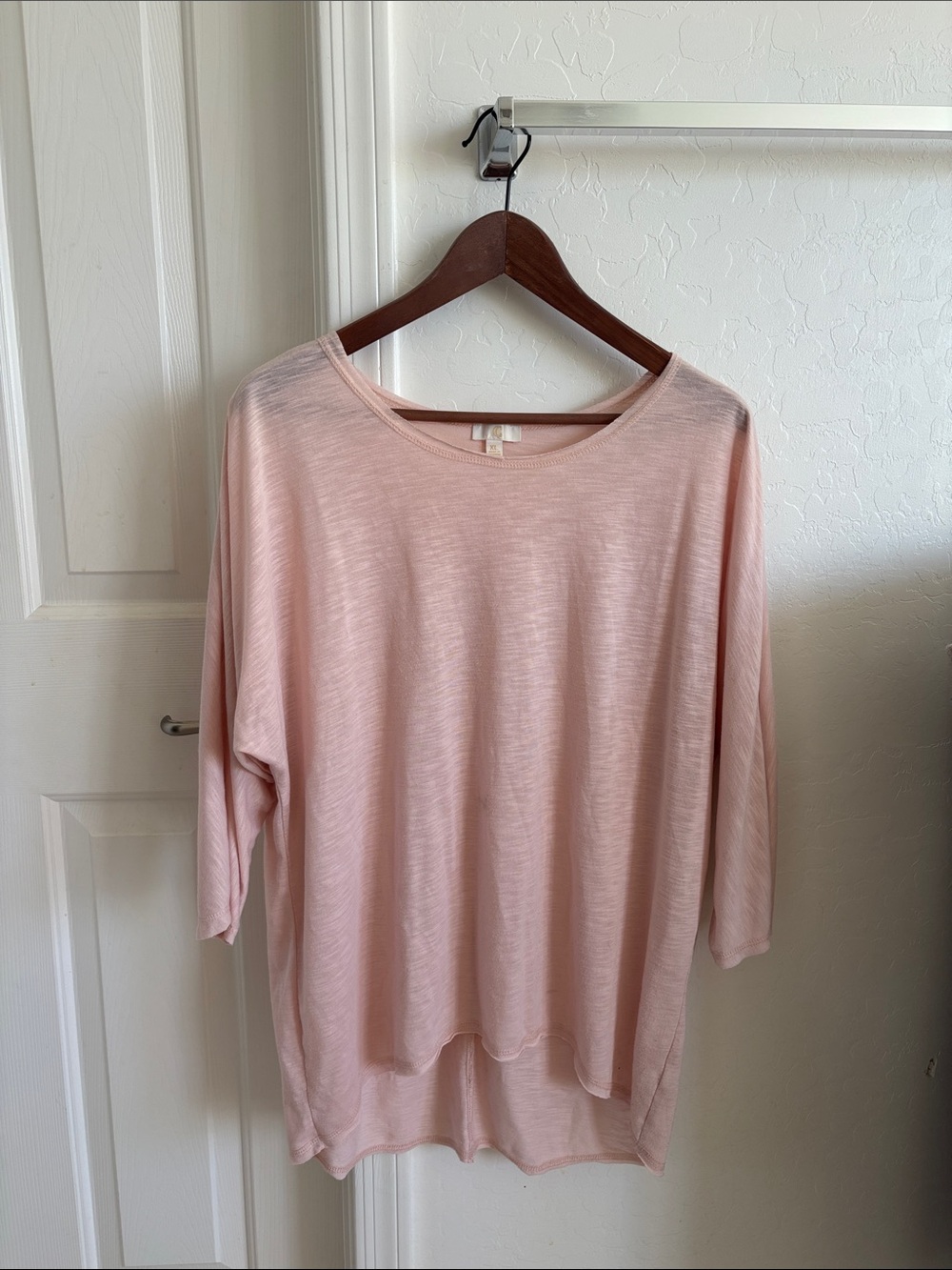 Draped Boatneck Tunic in Soft Pink